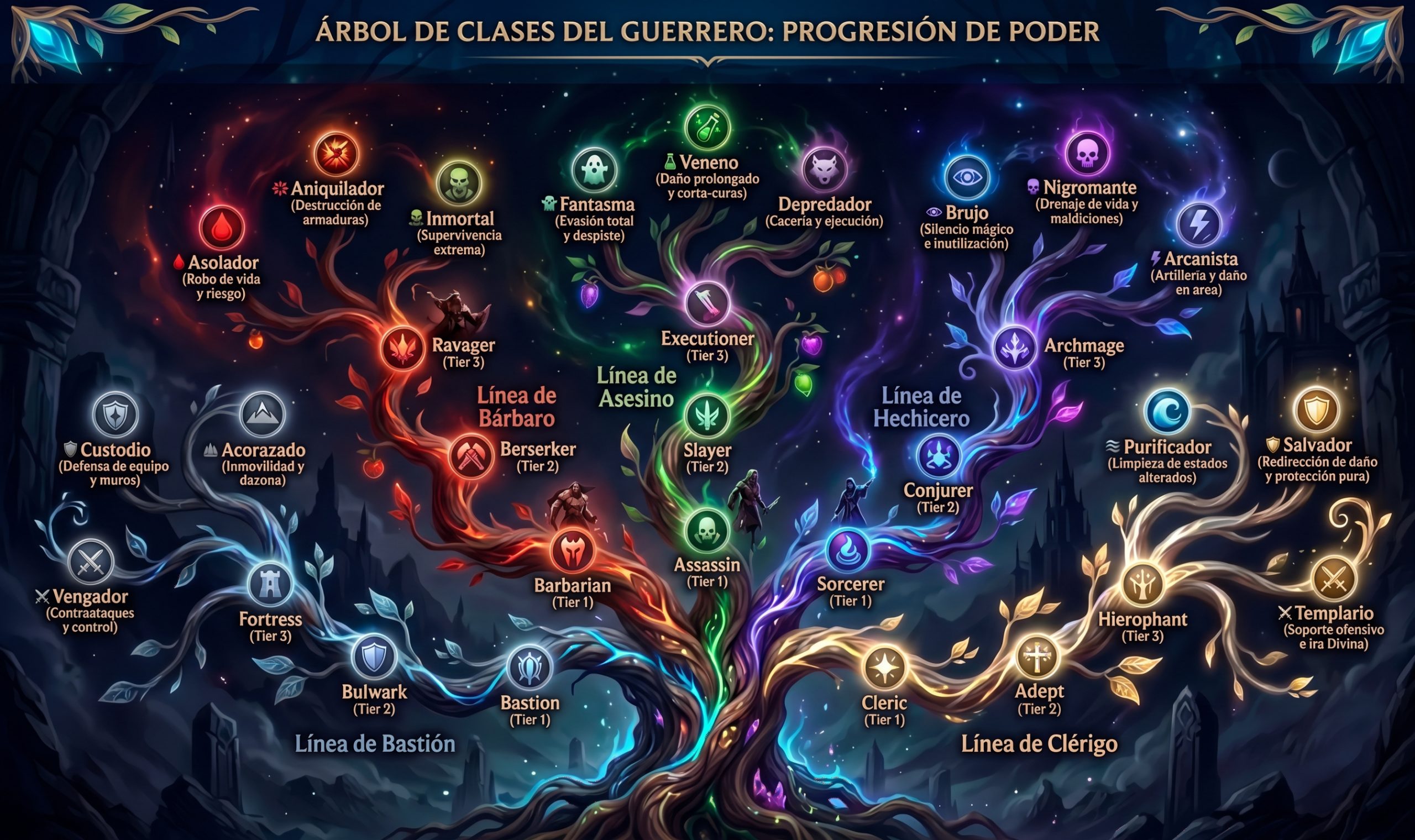 Las Cinco Clases de Guerrero en Castle Hill RPG